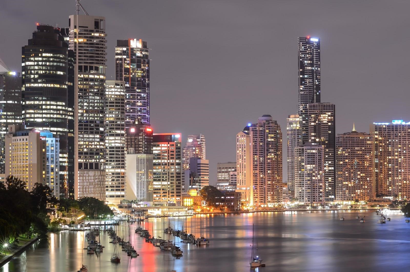 Brisbane CBD skyline at night