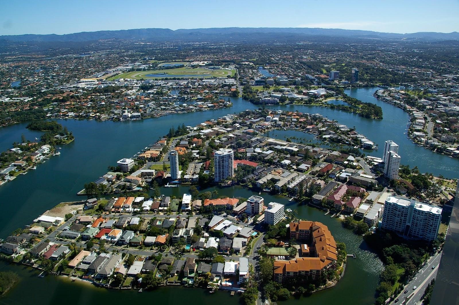 Gold Coast waterways from the sky