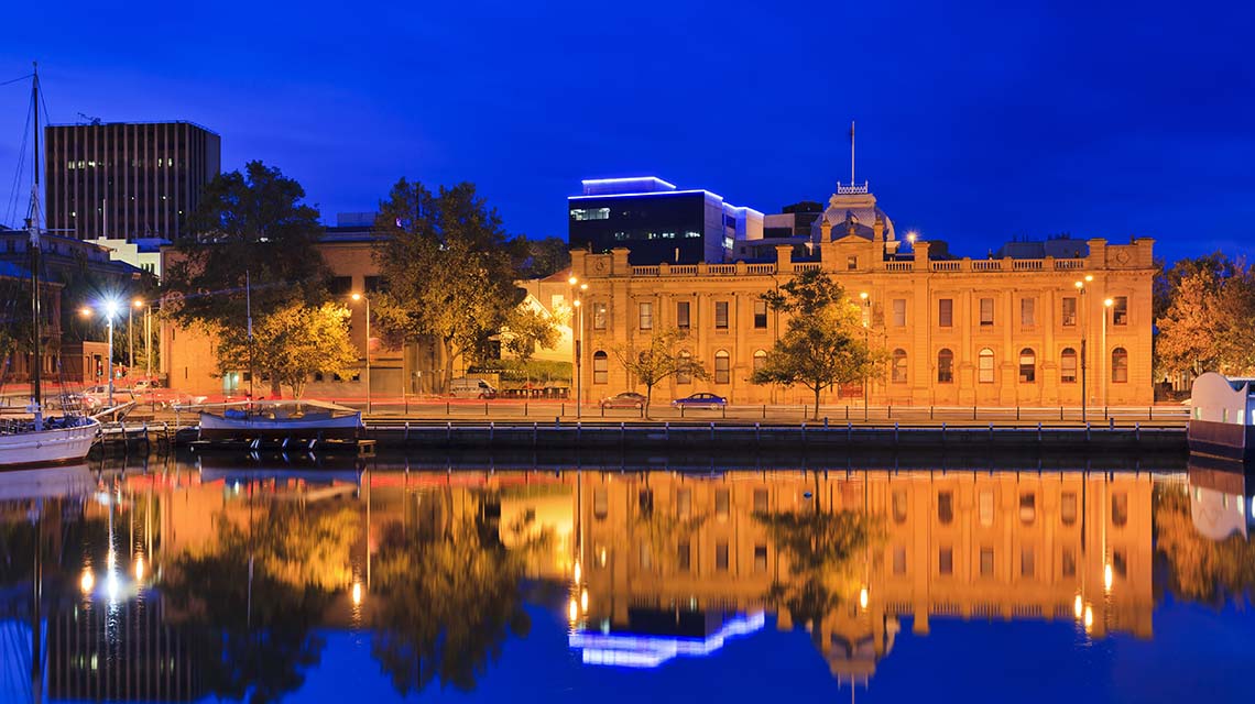 Tasmanian Museam and Art Gallery at night