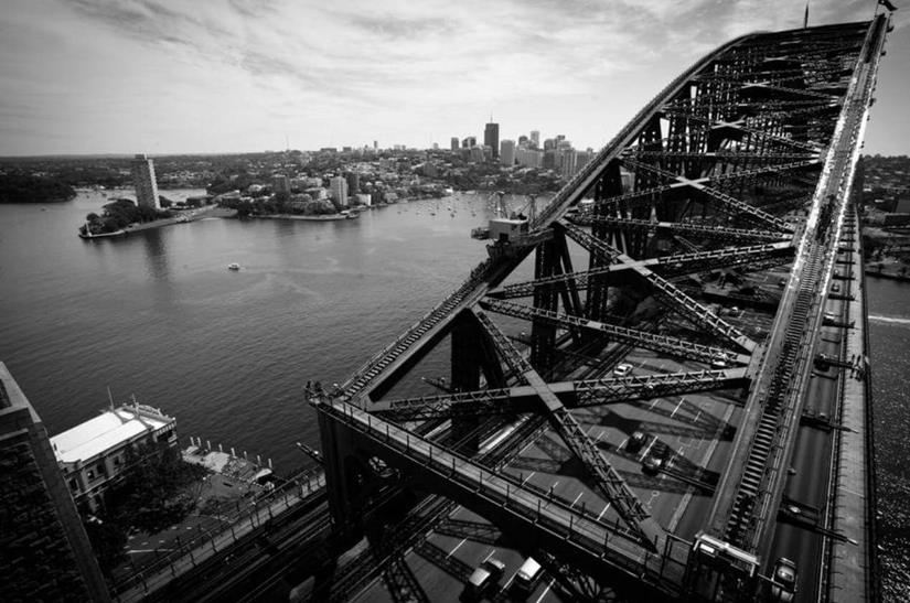 Black and White Image of the Sydney Harbour Bridge