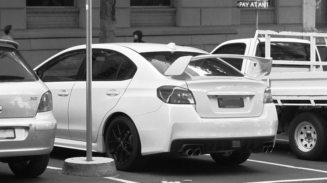 car parked in city centre